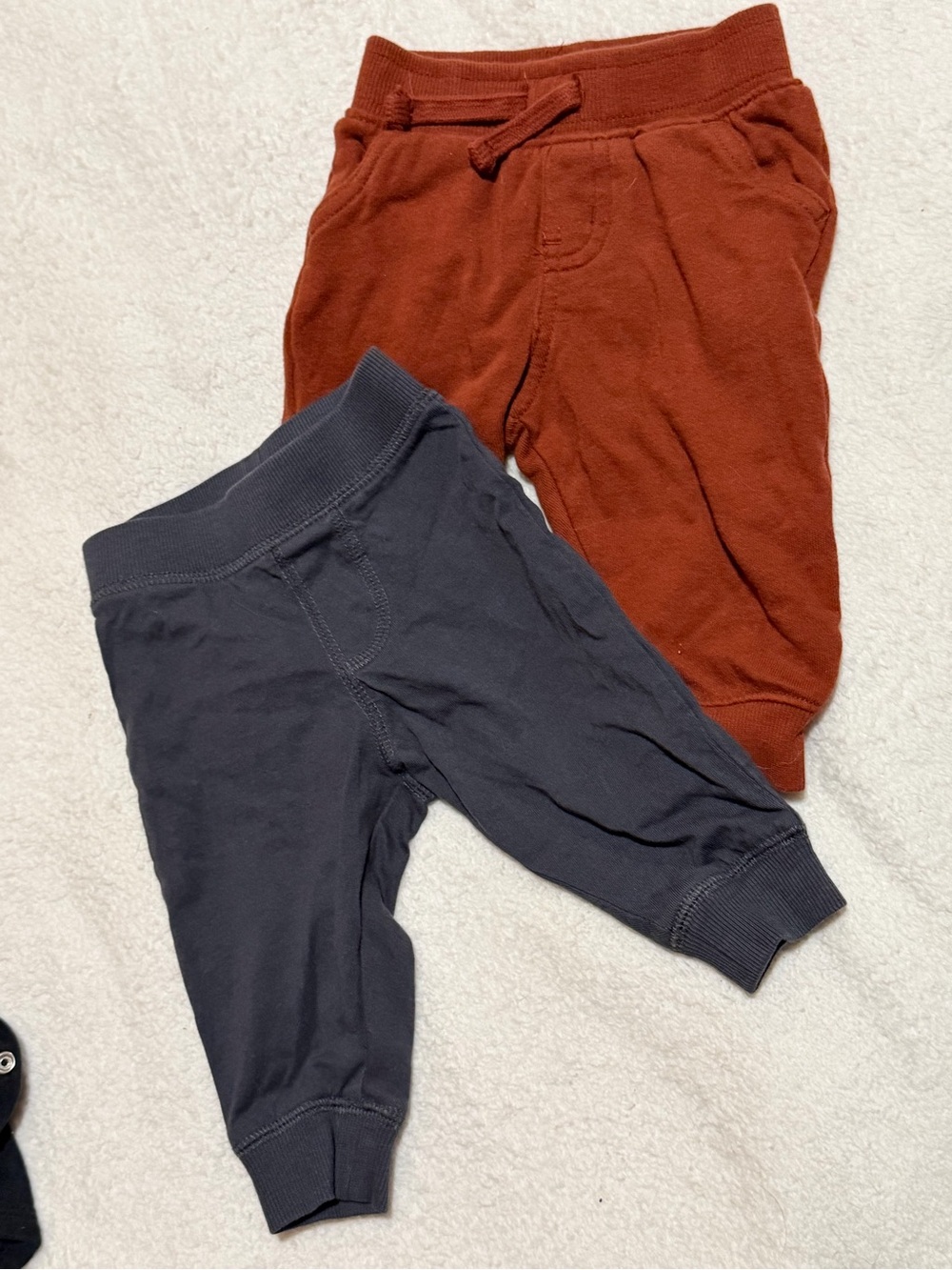 Kids Cozy Jogger Pants - Rust and Charcoal